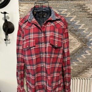Bea Jacks Girlfriend Red Plaid Button-Up Shirt